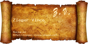 Zieger Vince névjegykártya